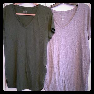 2 Isabel Maternity Shirred Vneck Tshirts